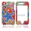 iPhone 3G Genuine Swarovski Crystal (7ss) Multi Color Star Design Faceplate Cover Case