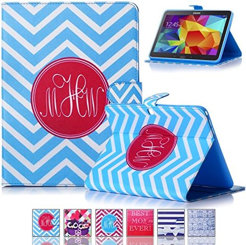 Tab 4 10.1 inch T530-Ucover(TM) Fashion Design Flip Holder Support Case With Soft Shell Card/Cash Holder For Samsung Galaxy Tab 4 10.1 Tablet (Blue Waves)