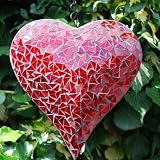 from Gardens2you Large Red Mosaic Mirror Heart Windspinner/Hanger For The Garden
