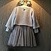 Cute 2pcs Suit Gray Polyester Sweater Top and Dress for Baby Girls (4-5years)