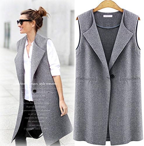 YZ91 2015 Autumn new women's long cardigan coat (GREY, M)
