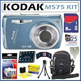 Kodak EasyShare M575 14MP Digital Camera with 5x Wide Angle Optical Zoom and 3-Inch LCD in Blue + 8GB Accessory Kit