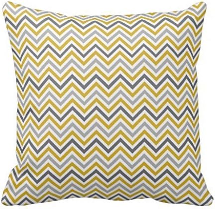 Mustard Yellow Gray Chevron 18*18 pillow Case