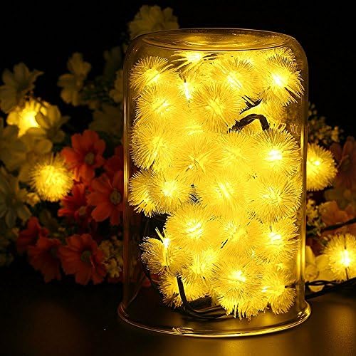 Dreamers Solar String Lights, 30LED 30ft Chuzzle Ball Solar Powered Outdoor String Lights Ambiance Lighting for Landscape Patio Garden Home Christmas Party Wedding Warm White