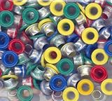 EyeLets Etc 1/8 Inch Round Top Painted Eyelets Bright Color Assortment, Pack of 100