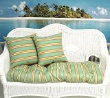 Set of 2 Indoor/Outdoor Deck Pillows - Venetian Stripe Mist