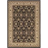 Couristan 6259/1000 HIMALAYA Isfahan 47-Inch by 63-Inch Polypropylene Area Rug, Ebony/Antique Creme