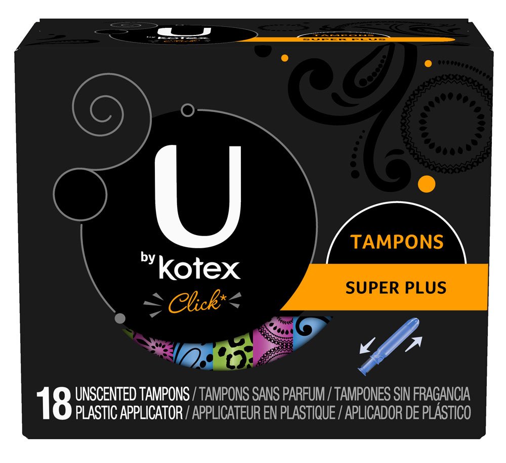 4-Pack of 18-Count U by Kotex Click Tampon (Super Plus Absorbency) $8.13