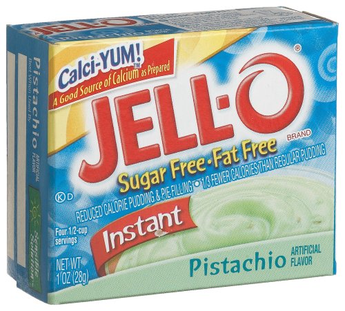 Jell-O Sugar-Free Instant Pudding & Pie Filling, Pistachio, 1-Ounce Boxes (Pack of 24)