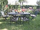 CBM Outdoor Patio Furniture 7 Pcs Aluminum Dining Set with 2 Swivel Chairs CBM1290