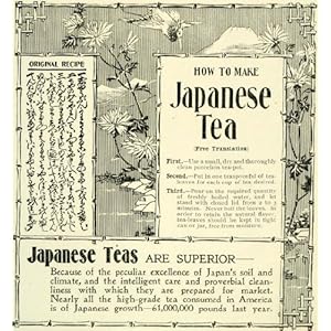 1897 Ad Japanese Teas Recipe Crane Flowers Mountain Cup Steeping Bamboo Eastern - Original Print Ad