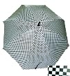 Punk Rock Retro BLACK and WHITE CHECKERED Rain Umbrella