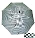 Punk Rock Retro BLACK and WHITE CHECKERED Rain Umbrella