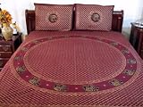 3P INDIAN ELEPHANT COTTON BEDDING ETHNIC BED SHEET FULL