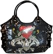 Women's Ed Hardy Purse Handbag Tote Anna Black