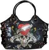 Women's Ed Hardy Purse Handbag Tote Anna Black