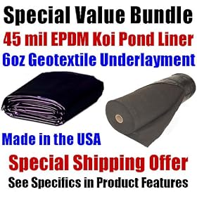 15' x 20' Patriot 45 mil EPDM Koi Pond Liner & Underlayment Special Value Bundle