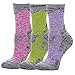 Outdoor Socks, 3-Pack Women's Crew Athletic Cushion Hiking Camping Running One Size