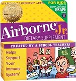 Airborne Jr. Effervescent Health Formula for Kids Ages 4 10, Super Delicious Grape, Tablets, 10 tablets