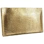 Kena Kai DataSafe Gold Lizard Print Italian Leather Clutch
