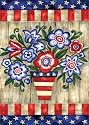 Patriotic Flowers Garden Flag