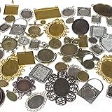 100 Grams Mixed Picture Frame Charm Pendants 35-40 Pcs