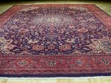 10 X 13 Navy Blue Floral Design Handmade Hand-knotted Persian Area Rug Oriental G145