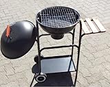 MQ Stahl Barbeque Gartengrill Grillwagen Kugelgrill Grill Holzkohle BBQ 3 Ablagen