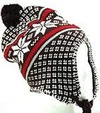 9112 Brown Chullo Fleece Lined Ski Napa Hat Trooper Trapper with Ear Flaps Winter Knit Beanie Mountaineering Skull Cap Men and Women