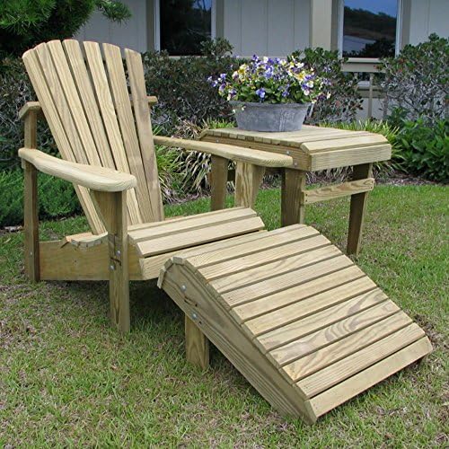 Weathercraft Weathercraft Designers Choice 3 Piece Adirondack Chair Set, Unfinished, Wood, 30.5W x 33D x 36H in.