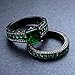 JunXin Black Gold Square Emerald Green Gemstone Women Wedding Engagement Set Round CZ Size5/6/7/8/9/10/11(9)