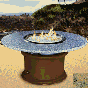 Del Mar Dining Height Table Fire Pit - Chocolate Brown Base  Sunset Gold Granite Top - LP by California Outdoor Concepts