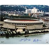 Franco Harris & Lynn Swann Dual Signed SB MVP Inscription Three Rivers Stadium 20x24 Photograph