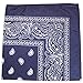 Mechaly Paisley 100% Polyester Unisex Bandanas - 12 Pack - Dozen Wholesale (Navy Blue)