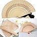 Topbeu Chinese Style Classic Handheld Folding Openwork Sandalwood Fan