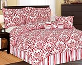 5Pcs Twin Beverly Microfiber Bedding Comforter Set Red