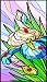 Blue & Pink Iris Flower with Ladybugs - Etched Vinyl Stained Glass Film, Static Cling Window Decal