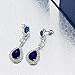 Gem Stone King Pear Shape Blue Simulated Sapphire and Zirconia Drop Women's Dangle Earrings