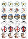 The Queens Diamond Jubilee Celebration Wafer Fairy/Cup Cake Toppers - 24 Sheet - Ideal for Street Parties! Cut and Apply  from Queens Diamond Jubilee