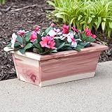 Small Natural Cedar Wood Rectangular Planter