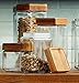 Anchor Hocking 2.5-Quart Stackable Jars with Bamboo Lid, Set of 2, Clear Glass -