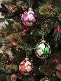 Set of 3 Jewel Tone Glass Ball Christmas Ornaments 3.25 #821326