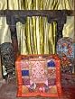 Exotic Sari Moti Indian Orange Tapestry Throw Wall Hanging 60 X 40 Inches Free Shipping