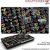 DJ Hero Skin Kearas Hearts on Black fits Nintendo Wii DJ Heros (DJ HERO NOT INCLUDED)