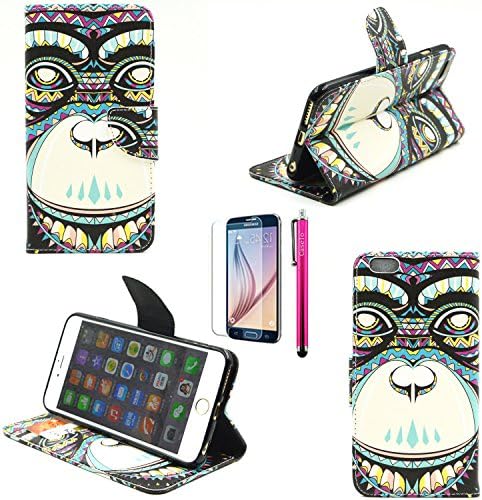 iPhone 5C Case, Casemart Precisely Design 100% New High Quality PU Leather Pockets Slots Card Stand Wallet Case Cover [Lightweight] Cute Elegant Pattern for Apple iPhone 5C "-Monkey