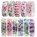 Padgene 11 Pieces Floral Wrist Watch - Silicone Rubber Gel Jelly Unisex Adjustable Bracelet, Digital Band