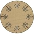 Palms Patio Rug - Beige/ Green (5'3" Round)