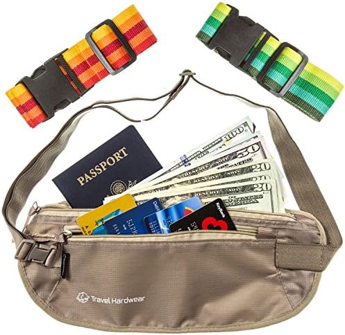 Travel Hardwear Money Belt, Wallet, Passport Holder with Free Luggage Straps