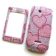 Sidekick 4G T839 (T-Mobile) Snap-on Protector Hard Case Rhinestone Cover "Pink Love" Design