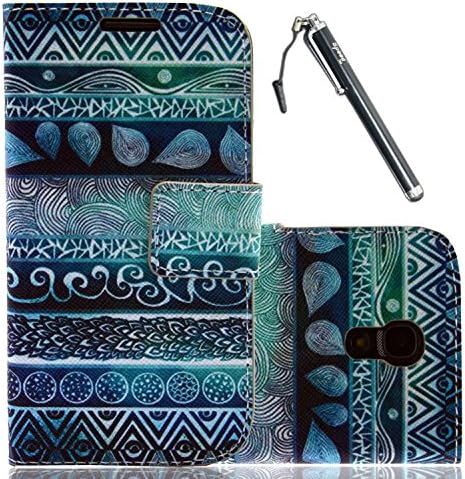 S4 Mini Case, Galaxy S4 Mini Case, Speedtek Tribe Pattern Premium PU Leather Wallet Flip Protective Skin Case with Magnetic Closure for Samsung Galaxy S4 Mini i9190 (2013) (Built-in Credit Card/ID Card Slot)